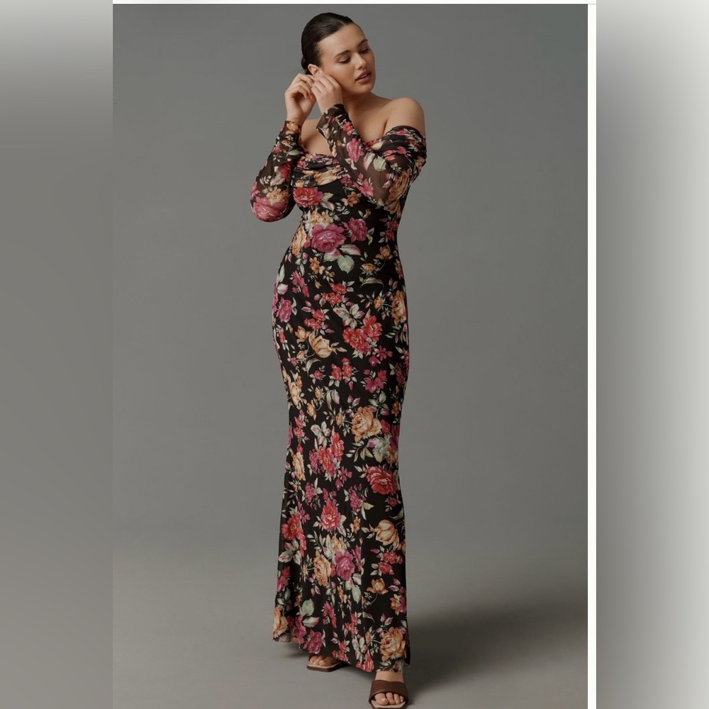 AFRM Off the Shoulder Mesh Maxi Dress